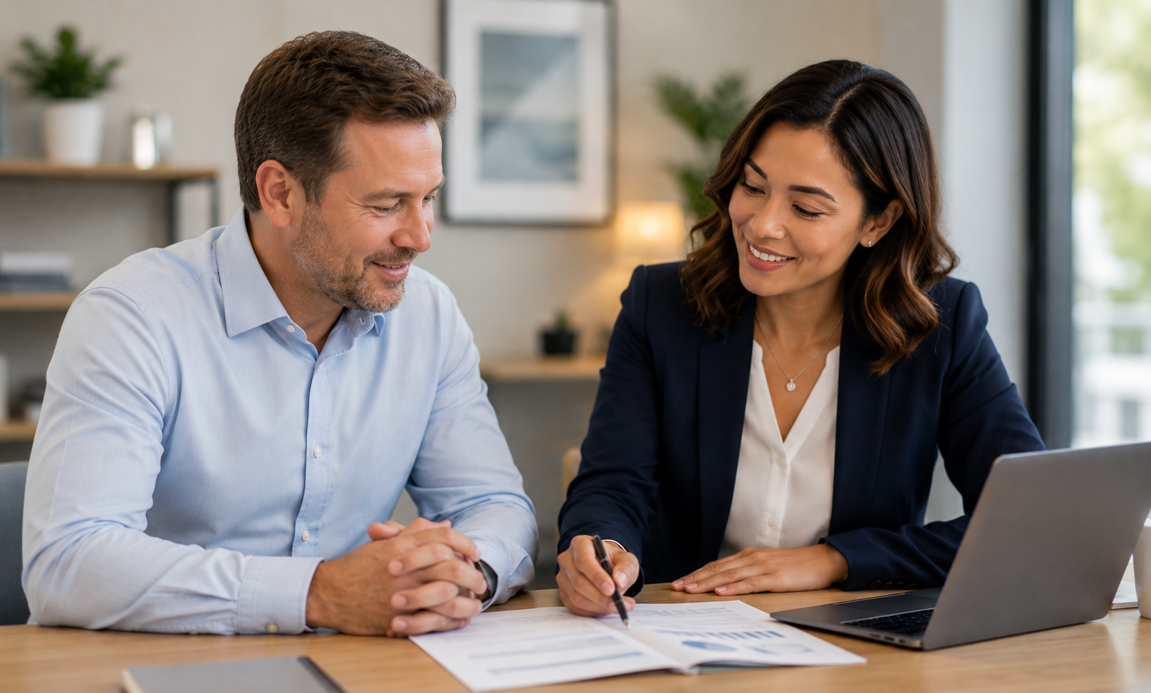 An AegisVault adviser reviewing a continuity plan with a client