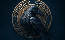 The Raven — a dark raven set within a Nordic-styled halo.